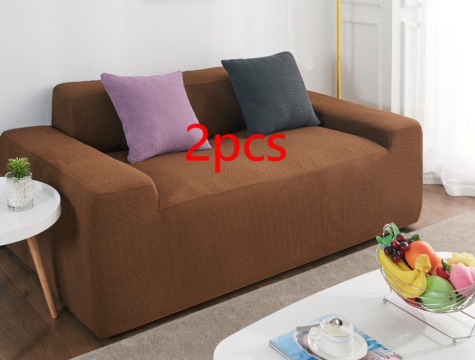 Waterproof Polar Fleece Solid Color Bomb Cover Sofa Slipcover Corner Case For Living Room 1 2 3 4 Seat
