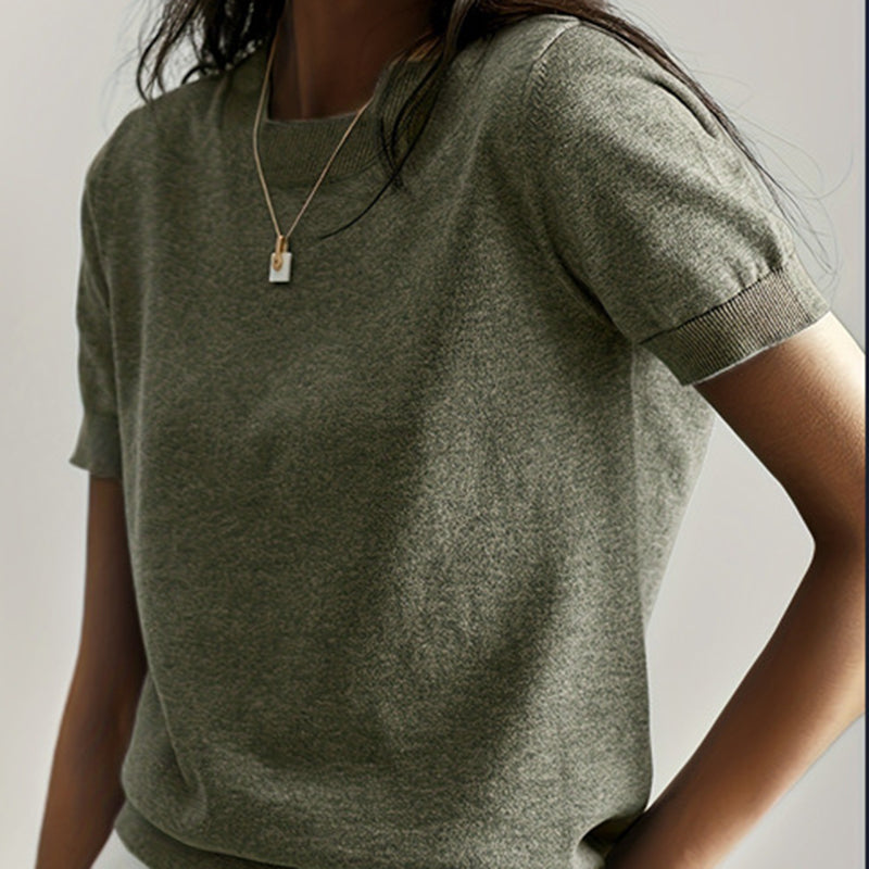 Women's Soft Stretch T-Shirt - Minimalist Everyday Top For Office & Casual Wear