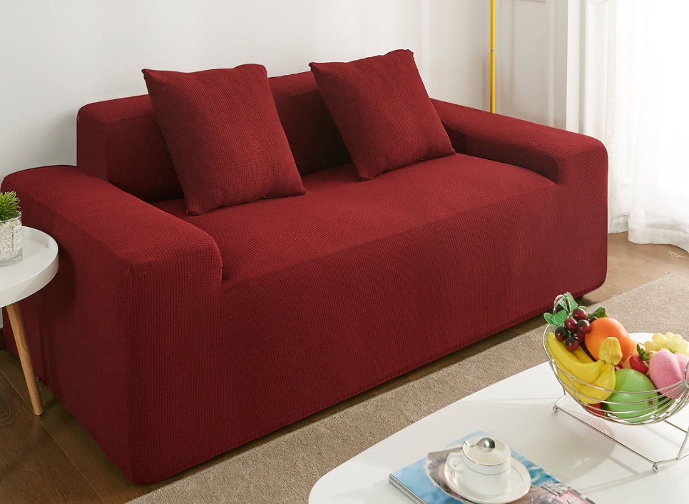 Waterproof Polar Fleece Solid Color Bomb Cover Sofa Slipcover Corner Case For Living Room 1 2 3 4 Seat