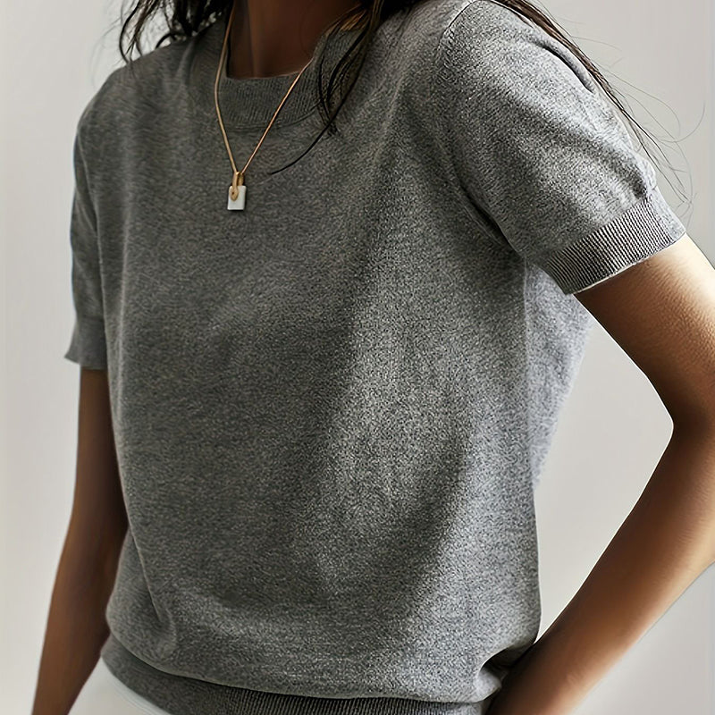 Women's Soft Stretch T-Shirt - Minimalist Everyday Top For Office & Casual Wear